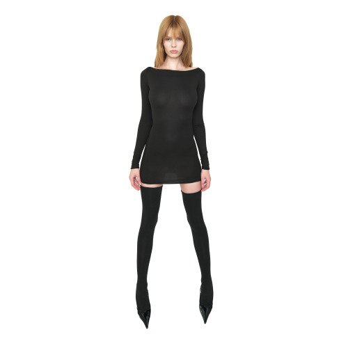 SLIT NECK DRESS MINI